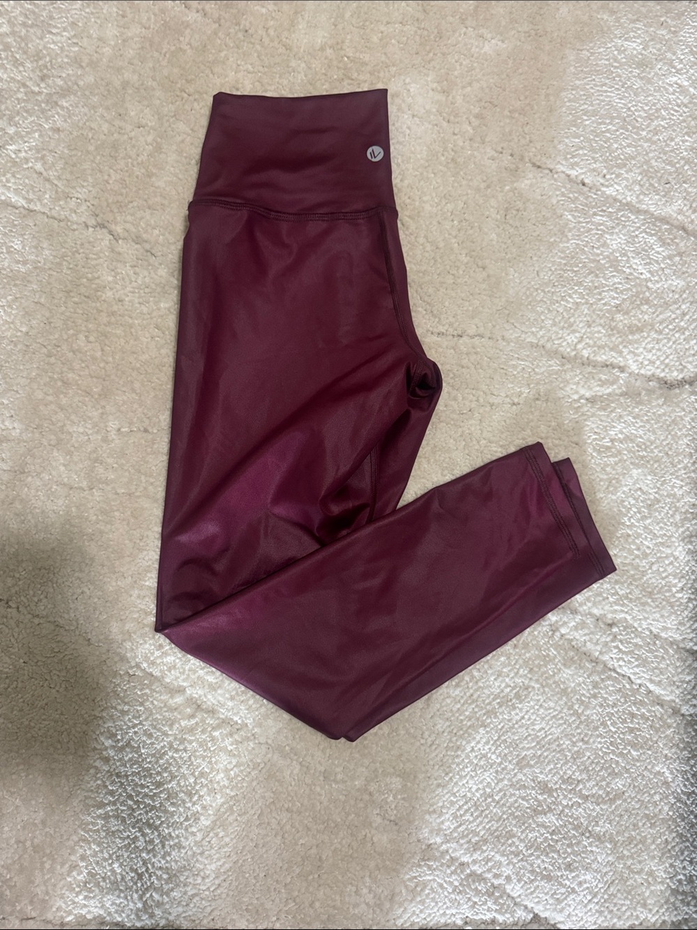 High-Waist Maroon Active Leggings - Women's Workout Legging